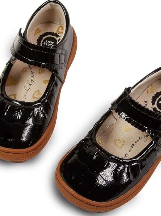 Livie & Luca Other - Livie & Luca Ruche Black Patent Mary Janes Sz 12
